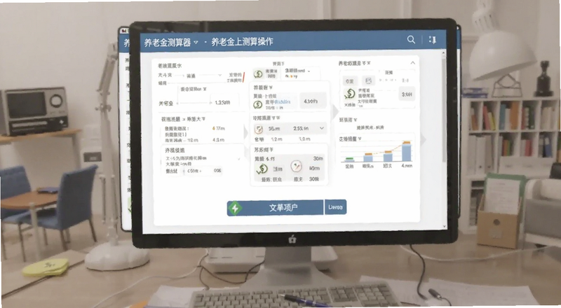 养老金测算器操作界面截图