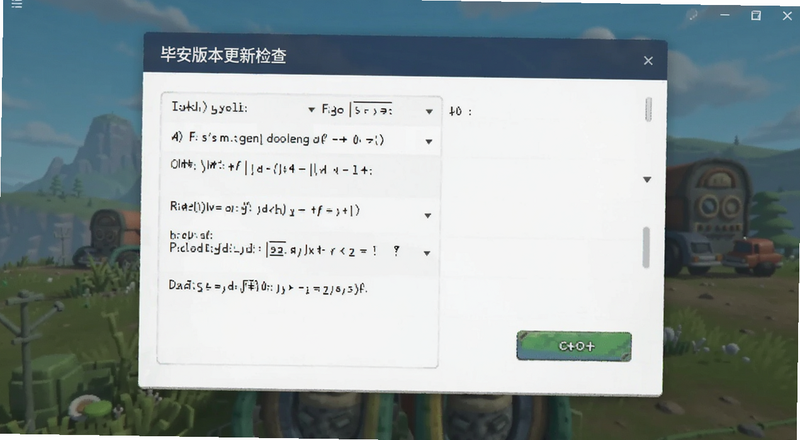 毕安版本更新检查界面截图
