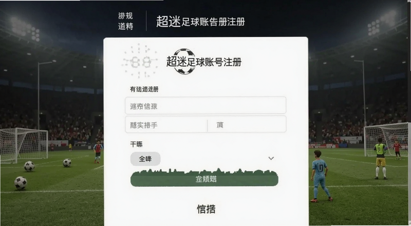 超迷足球账号注册填写页面预览图