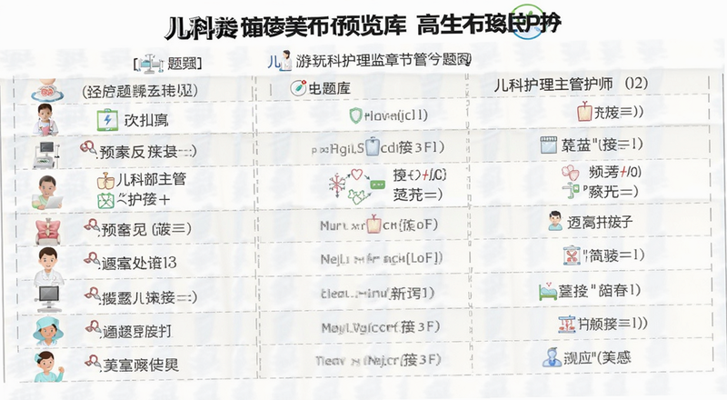 儿科护理主管护师题库高频考点章节分布预览图