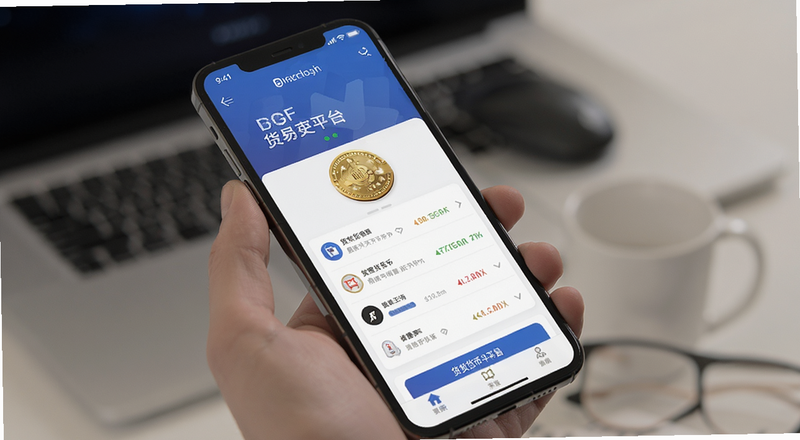数字货币交易平台手机界面展示图