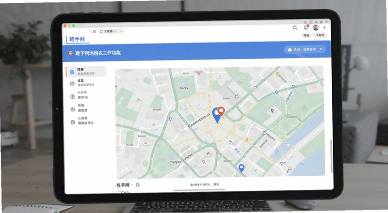 聘手网地图找工作功能界面预览图