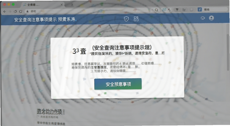 安全查询注意事项提示界面预览图