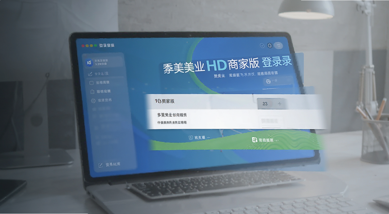 有赞美业HD商家版登录界面预览图