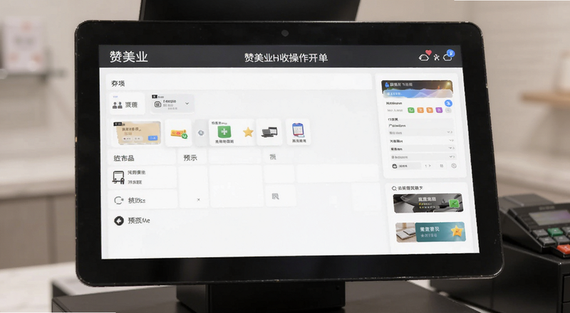 有赞美业HD收银开单操作界面预览图