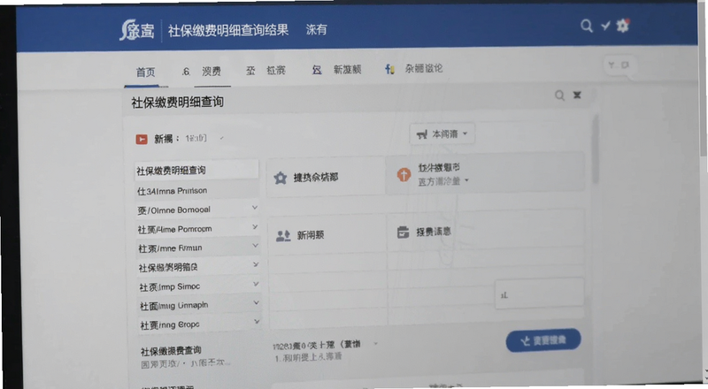 社保缴费明细查询结果页面