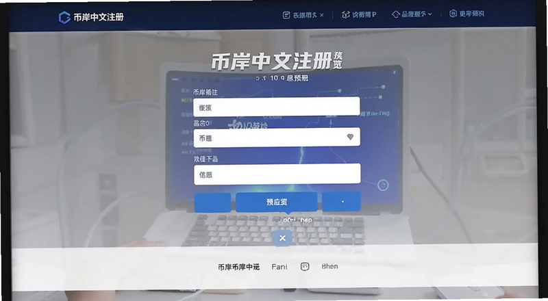 币岸中文注册页面填写信息预览图
