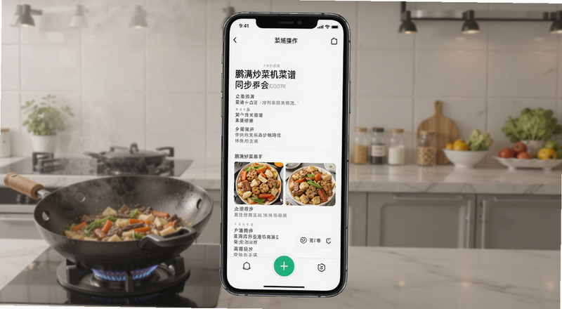 鹏满炒菜机菜谱同步手机操作界面预览图