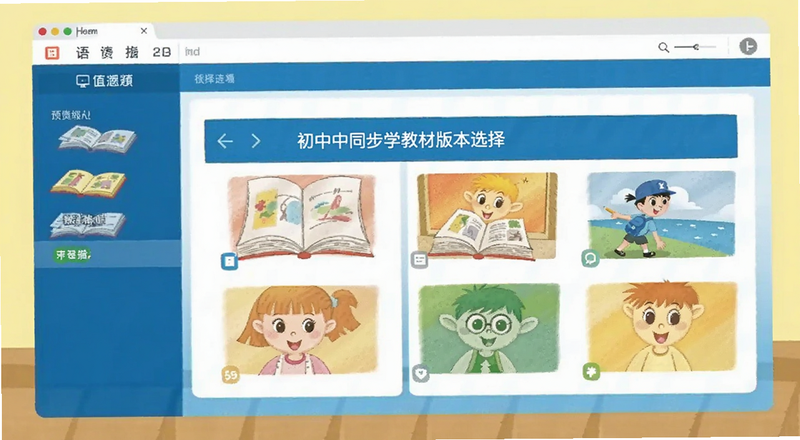 初中英语同步学教材版本选择界面预览图