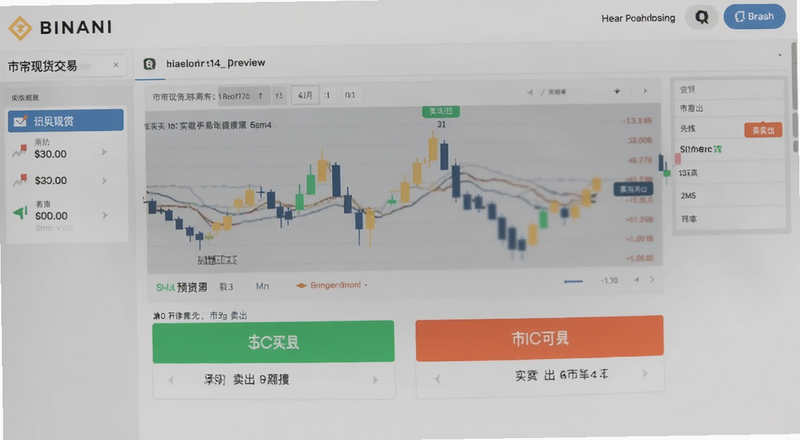 币安现货交易界面买入卖出操作预览图