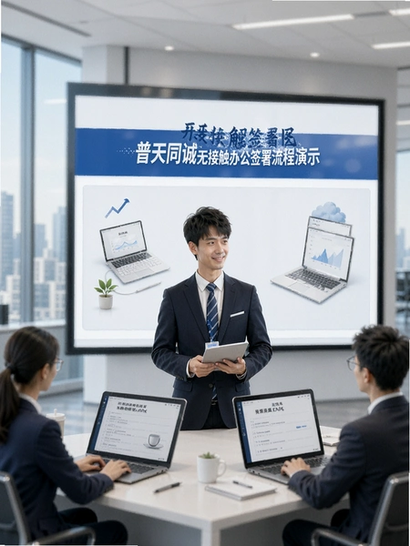 普天同诚无接触办公签署流程演示图