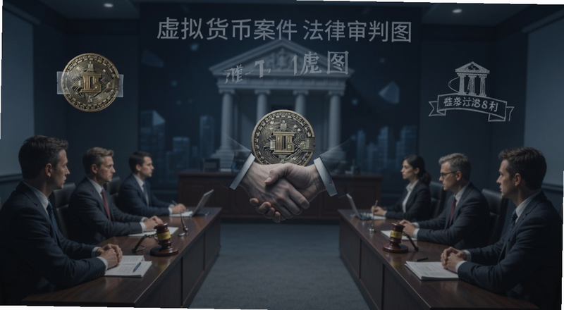 虚拟货币案件法律审判概念图