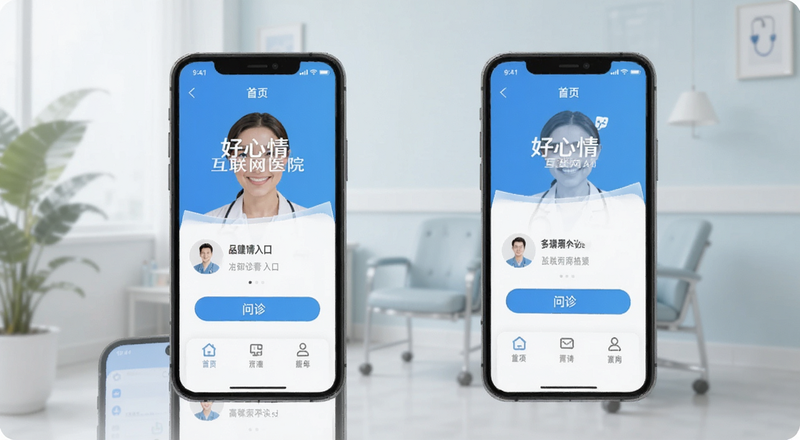 好心情互联网医院App首页问诊入口界面预览图