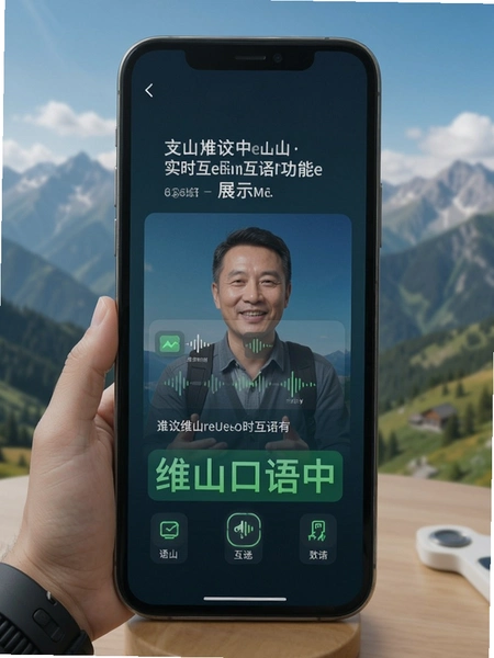 维山口语中英实时互译功能展示图