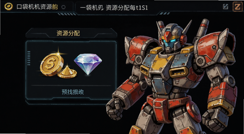 口袋机甲资源分配界面金币钻石预览图