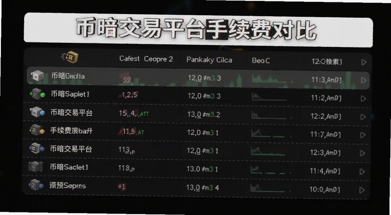 币暗交易平台手续费对比表预览图
