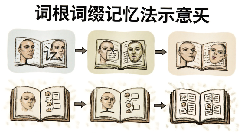 词根词缀记忆法示意图