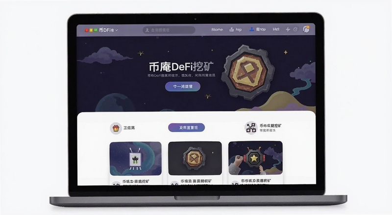 币庵DeFi挖矿首页界面预览图