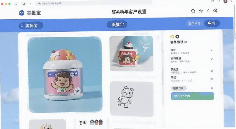 美批宝商品与客户设置页面预览图