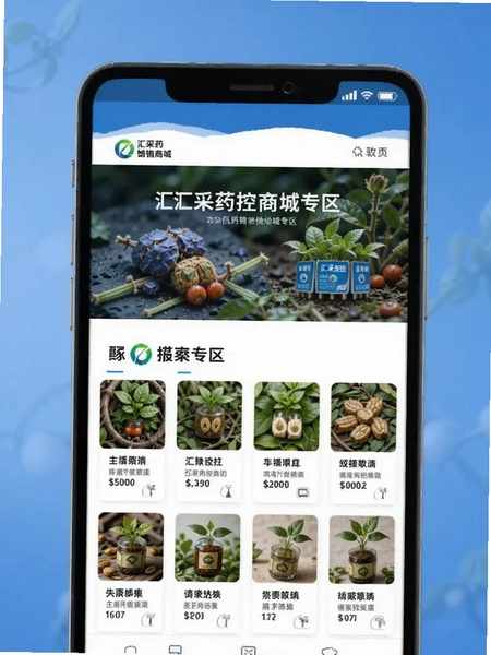 汇采药控销商城专区页面展示图
