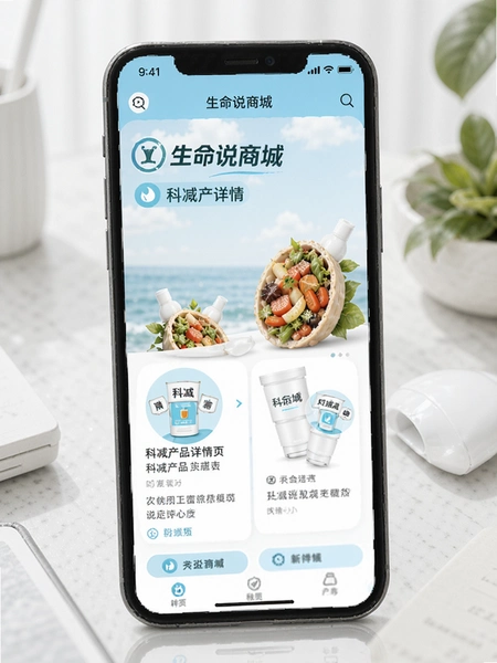 生命说商城 科减产品详情页 手机界面