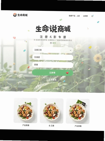 生命说商城 注册页面