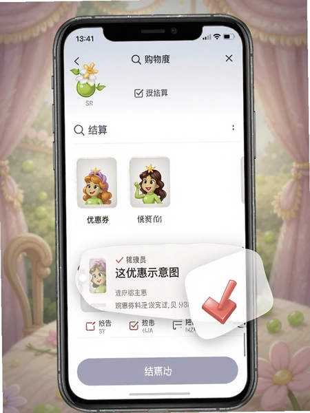�㶹����APP���ﳵ����ҳ���Ż�ȯ��ѡʾ��ͼ