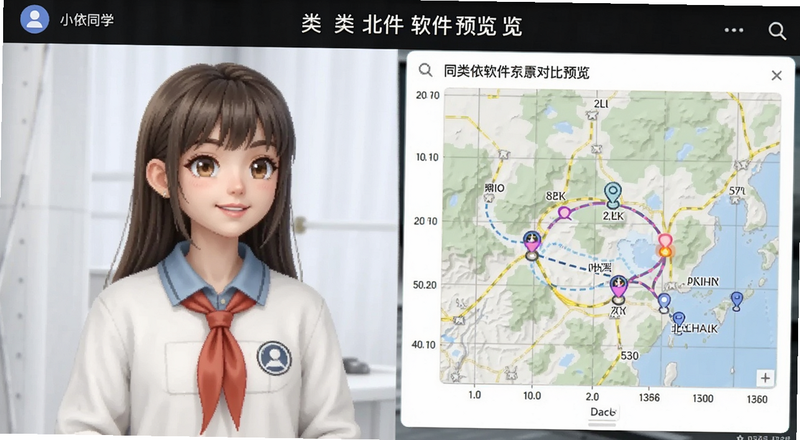 小依同学与同类北斗软件轨迹对比预览图
