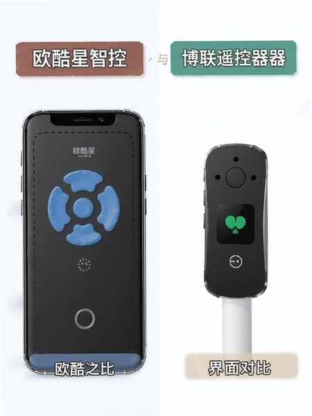 欧酷星智控与博联遥控器界面对比图
