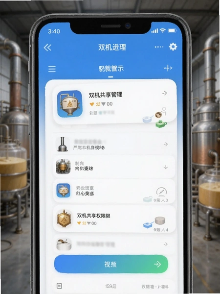 制糖工厂App双机共享权限管理界面预览图