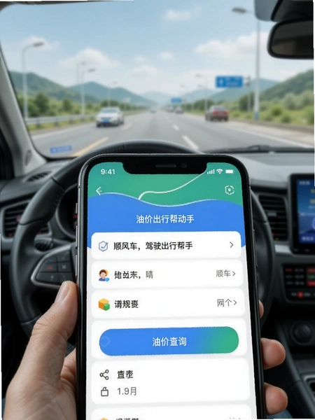 顺风车驾驶出行帮手油价查询功能截图